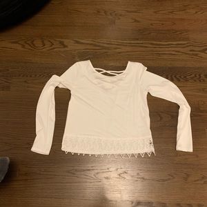 White lace cross long sleeve